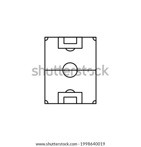 Football soccer field vector illustration. Coach table for tactic presentation for players. Sport strategy view. editable stroke for glyph