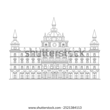 sketch of the palace of the austria castel vector 