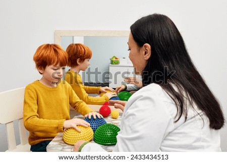 Similar – Image, Stock Photo rehabilitation therapy. therapist using magnets