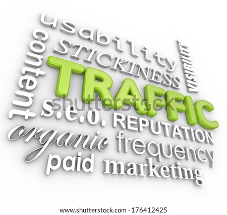 Web Traffic Word Background Content Marketing SEO Reputation