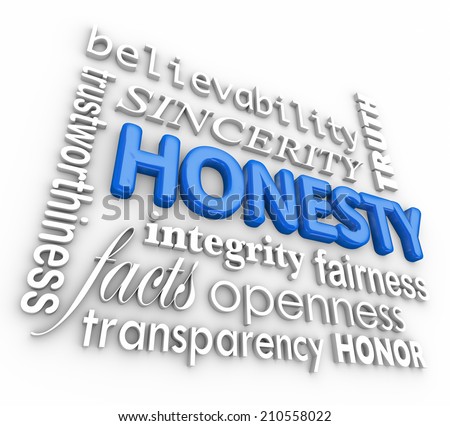 Honesty And Related 3d Words Including Sincerity, Believability ...