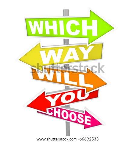Several Colorful Arrow Street Signs With The Question - Which Way Will ...