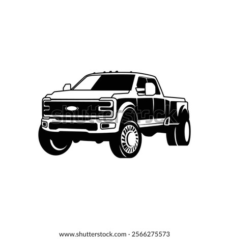 Pickup truck, off-road vehicle. Vector illustration on white background.