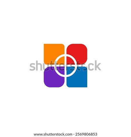 A colorful logo consisting of four rounded squares in orange, red, blue, and purple, arranged in a 2x2 grid with a white circular cross overlaying the center