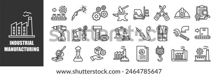 Industrial Manufacturing icon set for design elements