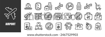 AIRPORT icon set for design elements	