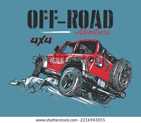 Off-road adventure car vector illustration