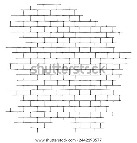 Vector illustration of a monochrome brick wall, perfect for backgrounds and textures.