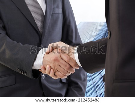Business handshake, the deal Is finalized