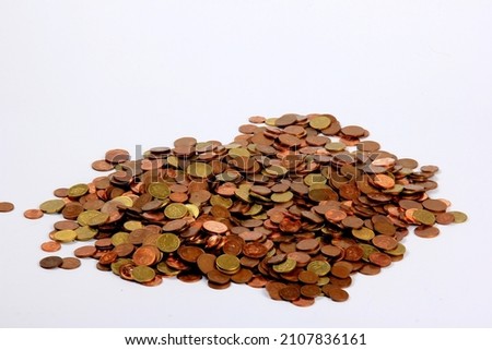 Similar – Image, Stock Photo Stacked cent coins on a wooden table