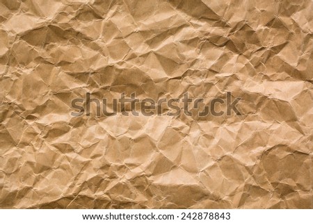 Wrinkled paper texture - Brown paper sheet