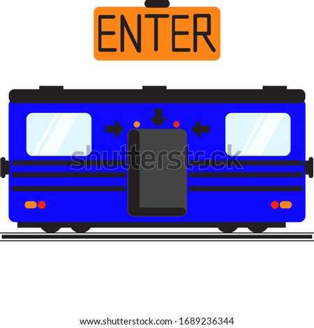 Blue train carriage with an 