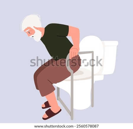 Similar – Image, Stock Photo Man grabs the toilet paper on the toilet