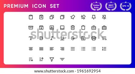 Text align modern line icon vector set.