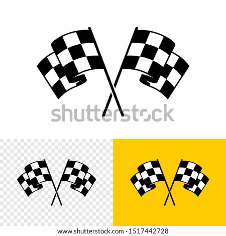 Checkered race flags crossed. Two start or finish flags in a cross. Automotive or sport attribute. Solid fill objects.