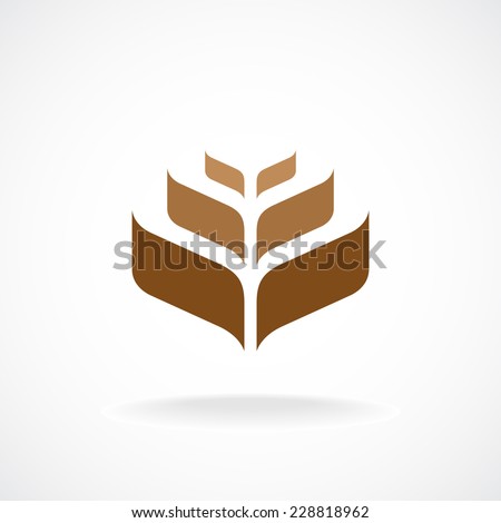 Wheat ear technical logo template. Construction or building sign.