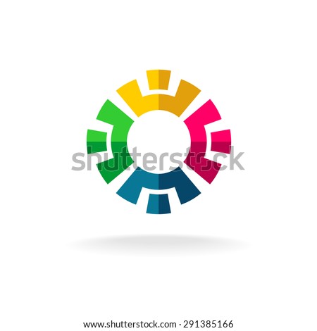 Social network logo concept. Four different people in a circle.