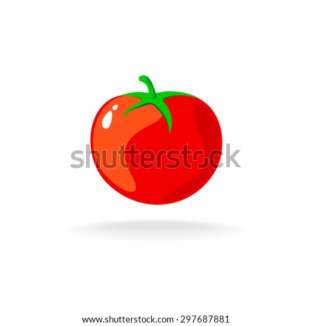 Tomato isolated single simple cartoon illustration