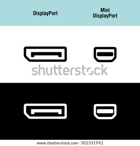 DisplayPort and Mini DisplayPort icons