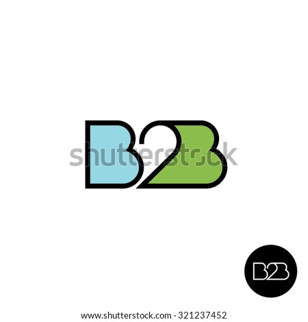 B2B letters logo. Linear style.