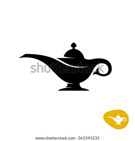 Alladin lamp silhouette. Simple black vector symbol. Stok fotoğraf © 