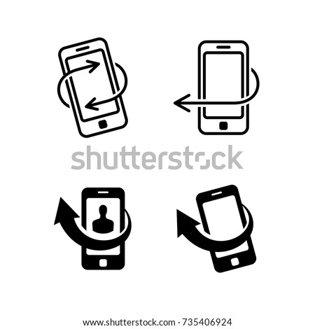 Call me back icons set. Mobile phone with callback arrows signs.