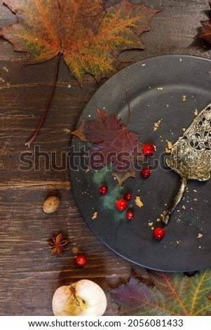 Similar – Image, Stock Photo Last small leaf still shining a little bit