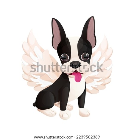 Image, Stock Photo Boston Terrier Angel