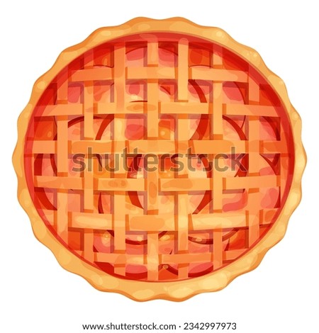 Similar – Image, Stock Photo Apricot pie in tray freshly baked. Top view of pie with a lattice crust