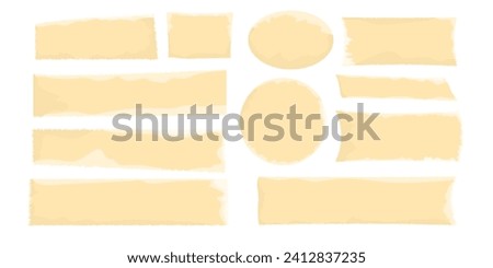 Set jagged rectangle torn paper border, parchment frame sharp silshouette isolated on white background. Grunge sticker, stump.