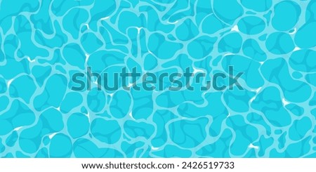 Water ripple surface with sunlight reflections in cartoon style, game texture top view. Beach, ocean clean and deep water.