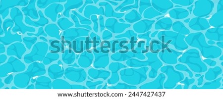 Water ripple surface with sunlight reflections in cartoon style, game texture top view. Beach, ocean clean and deep water.