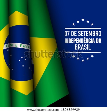 Brazil Independence Day Background. Translate :  September 7, Brazil Independence Day. Vector Illustration