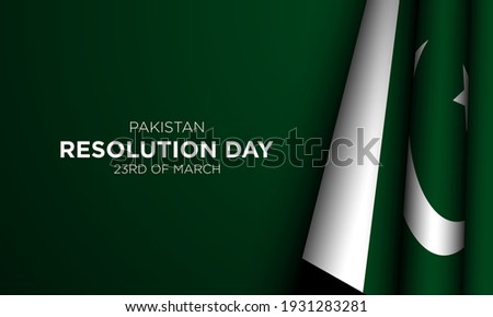 Pakistan Resolution Day Background Design. 23rd of March. Greeting Card, Banner, Poster. Vector Illustration.