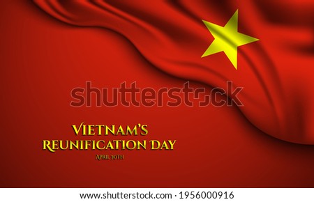 Vietnam’s Reunification Day Background Design. Banner, Poster, Greeting Card. Vector Illustration.