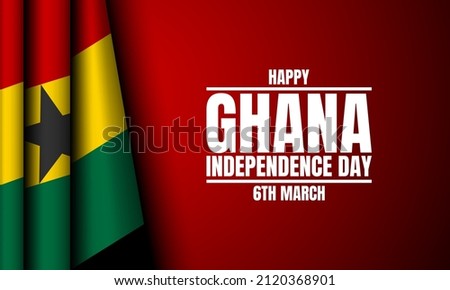 Ghana Independence Day Background Design. Banner, Poster, Greeting Card. Vector Illustration.