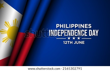 Philippines Independence Day Background Design. Banner, Poster, Greeting Card. Vector Illustration.