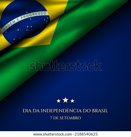 Brazil Independence Day Background Design. Translation : September 7th, Brazil Independence Day. Vector Illustration.