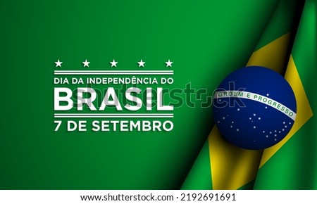 Brazil Independence Day Background Design. Translation : September 7th, Brazil Independence Day. Vector Illustration.