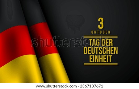 German Unity Day Background Design. Translation : German Unity Day, 3rd October. Vector Illustration.