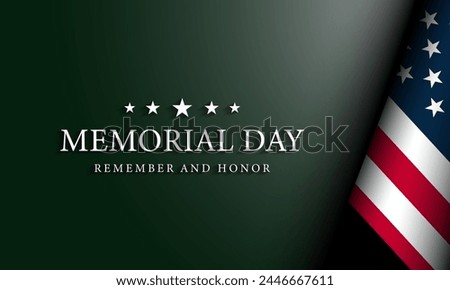 Memorial Day Background Design. Remember and Honor. USA memorial day celebration. American national holiday.