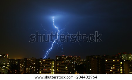 Thunder over the Katowice city