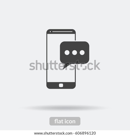 Message phone icon, Black vector is type EPS10.