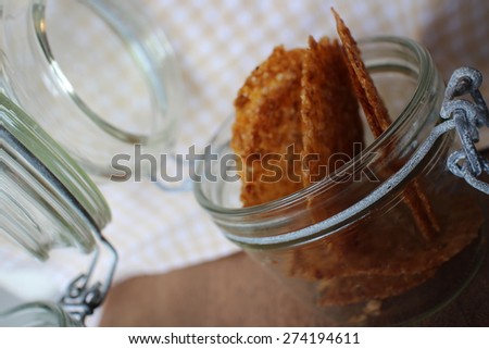 oat cookies in mason jar