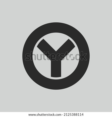 initial letter logo Y inside circle shape, OY, YO, Y inside O rounded upper case black monogram
