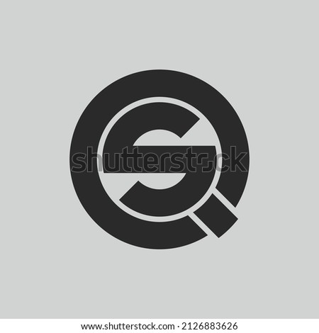 initial letter logo S inside circle shape, QS, SQ, S inside Q rounded upper case black monogram