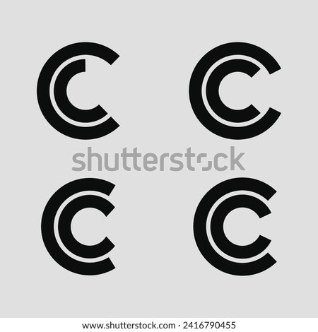 initial letter CC logo design. CC bundle icon logo design. CC elegant and Professional letter icon design on background. C CC