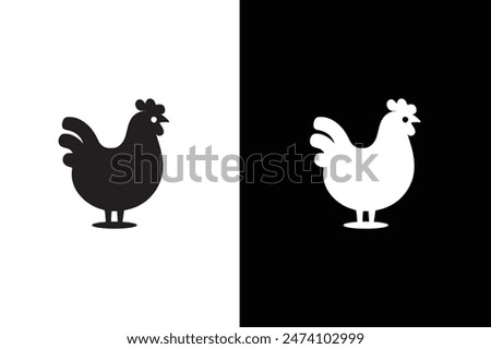 chicken icon illustration. simple chicken icon illustration design, cute hen