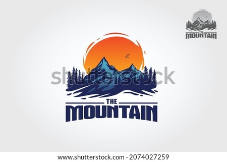 The Mountain Vector Logo Template. The main symbol of the logo is two mountains, this logo symbolizes a nature, peace, and calm, this logo also look modern, sporty, simple and young. 