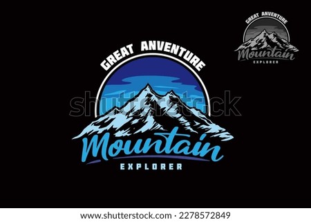 Mountain Explorer Vector Logo Template. The main symbol of the logo is two mountains, this logo symbolizes a nature, peace, and calm, this logo also look modern, sporty, simple and young. 
